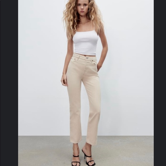 Zara Pants - NOT FOR SALE Zara straight leg beige jeans NWT